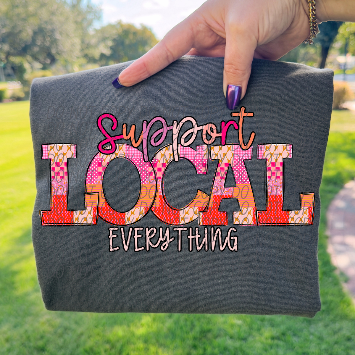 Support local everything PINK (City) DTF Transfer