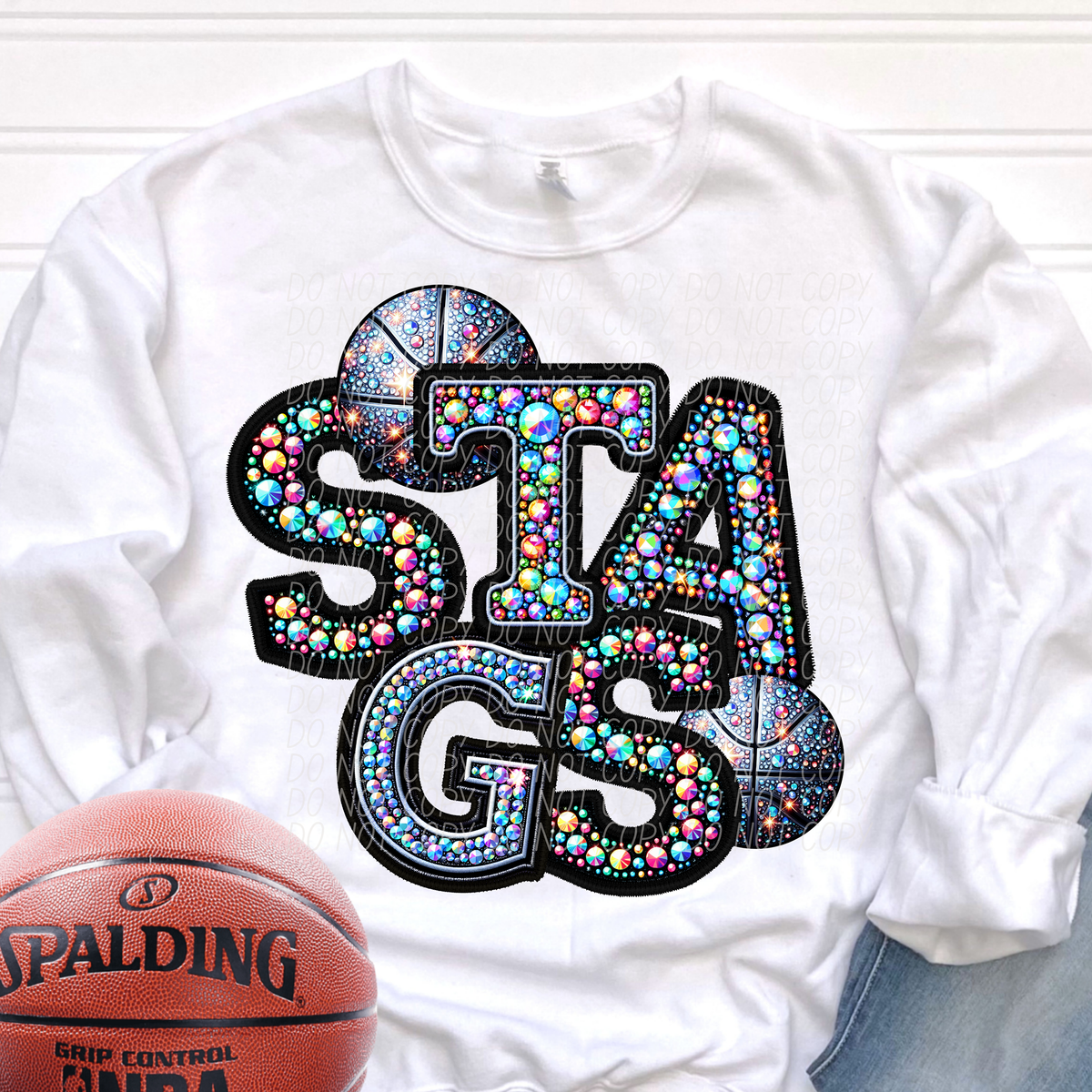 Stags Basketball Rhinestone (CITY) 66662 DTF transfer
