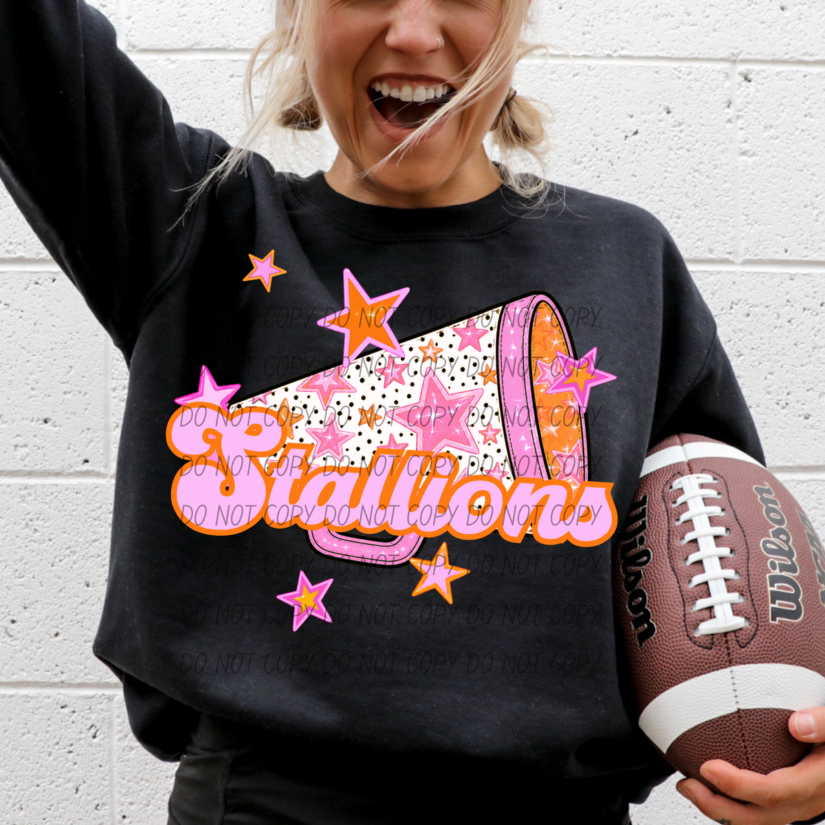 Stallions pink cheer (city) DTF transfer