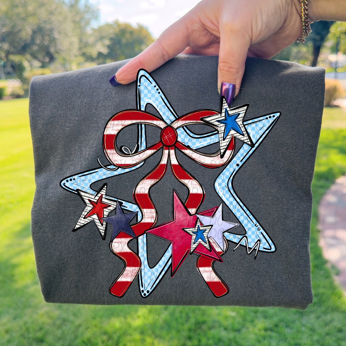 Patriotic stars and bows (City) DTF Transfer