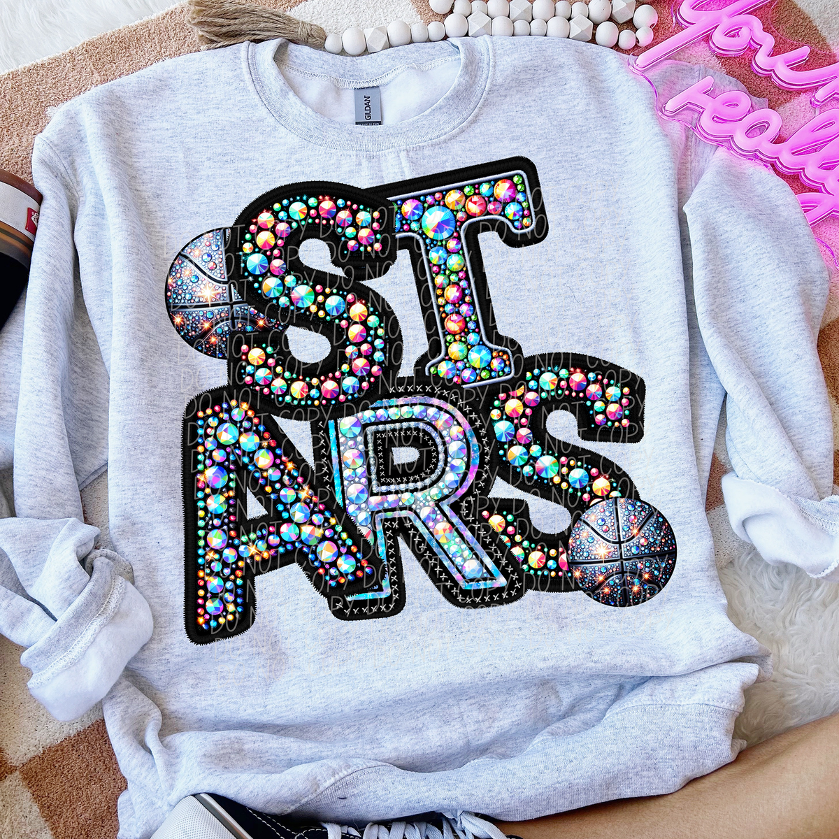 Stars Basketball Rhinestone (CITY) 66664 DTF transfer