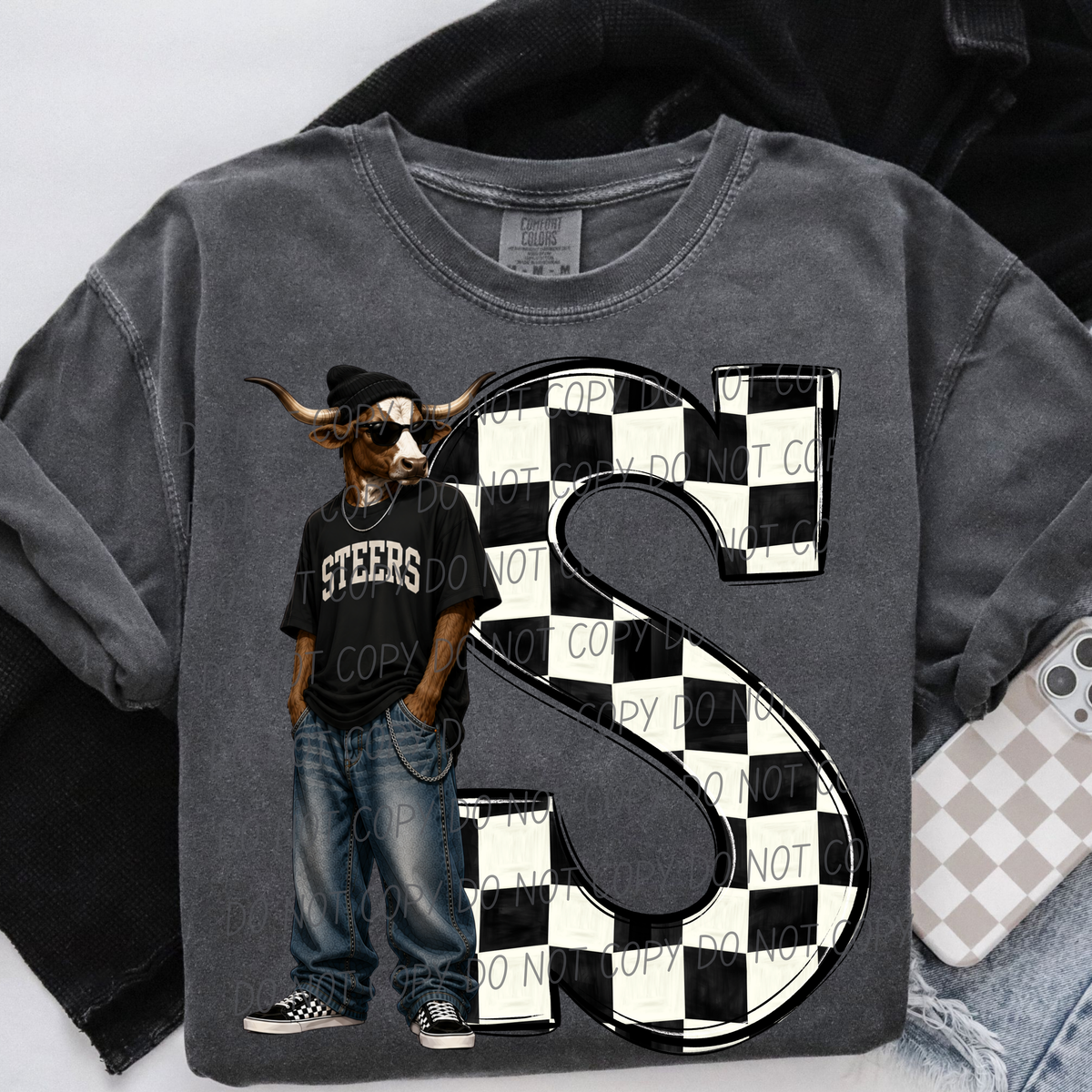 Steers sideline sweatshirt mascots (City) DTF Transfer