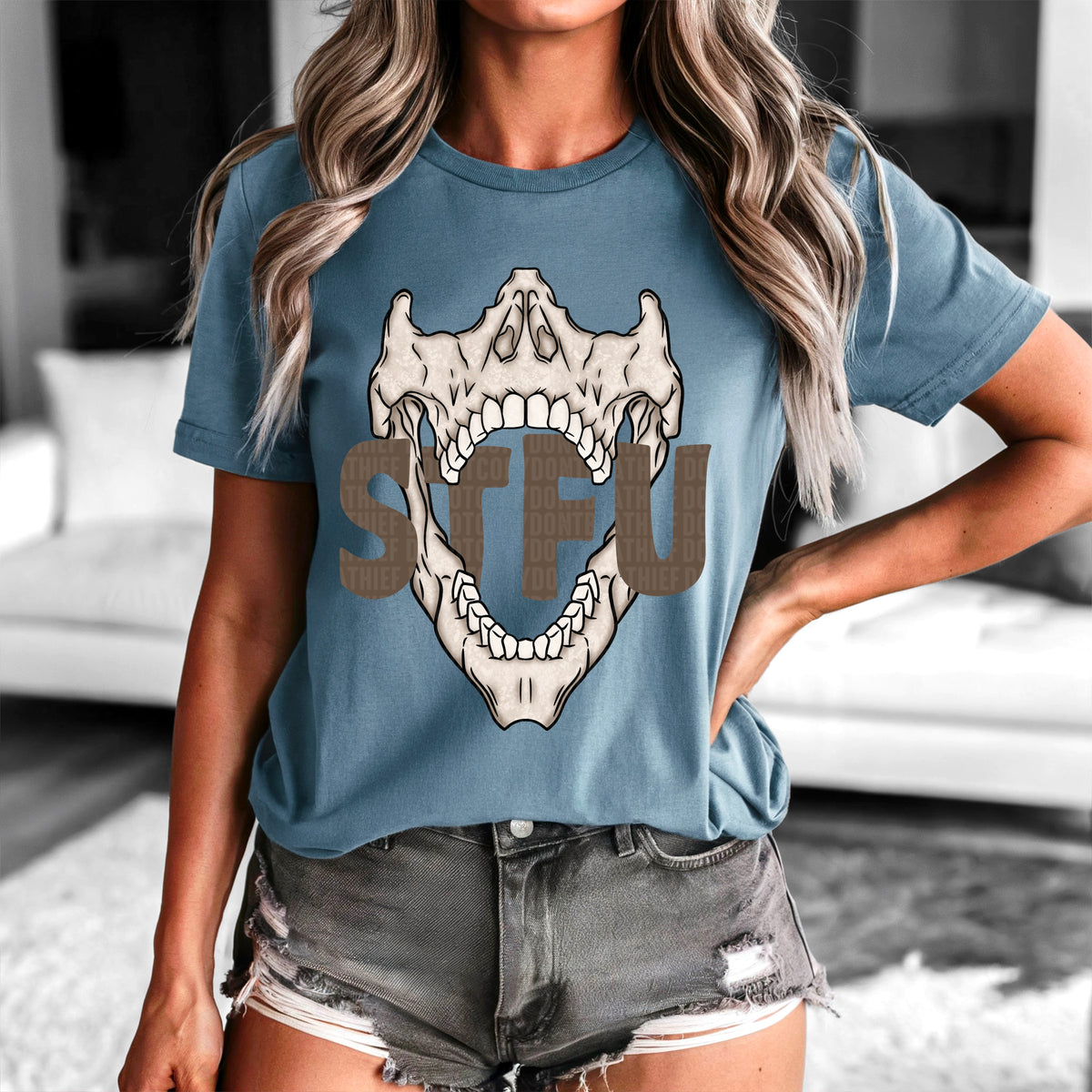 STFU Skeleton Mouth 104395 DTF transfer