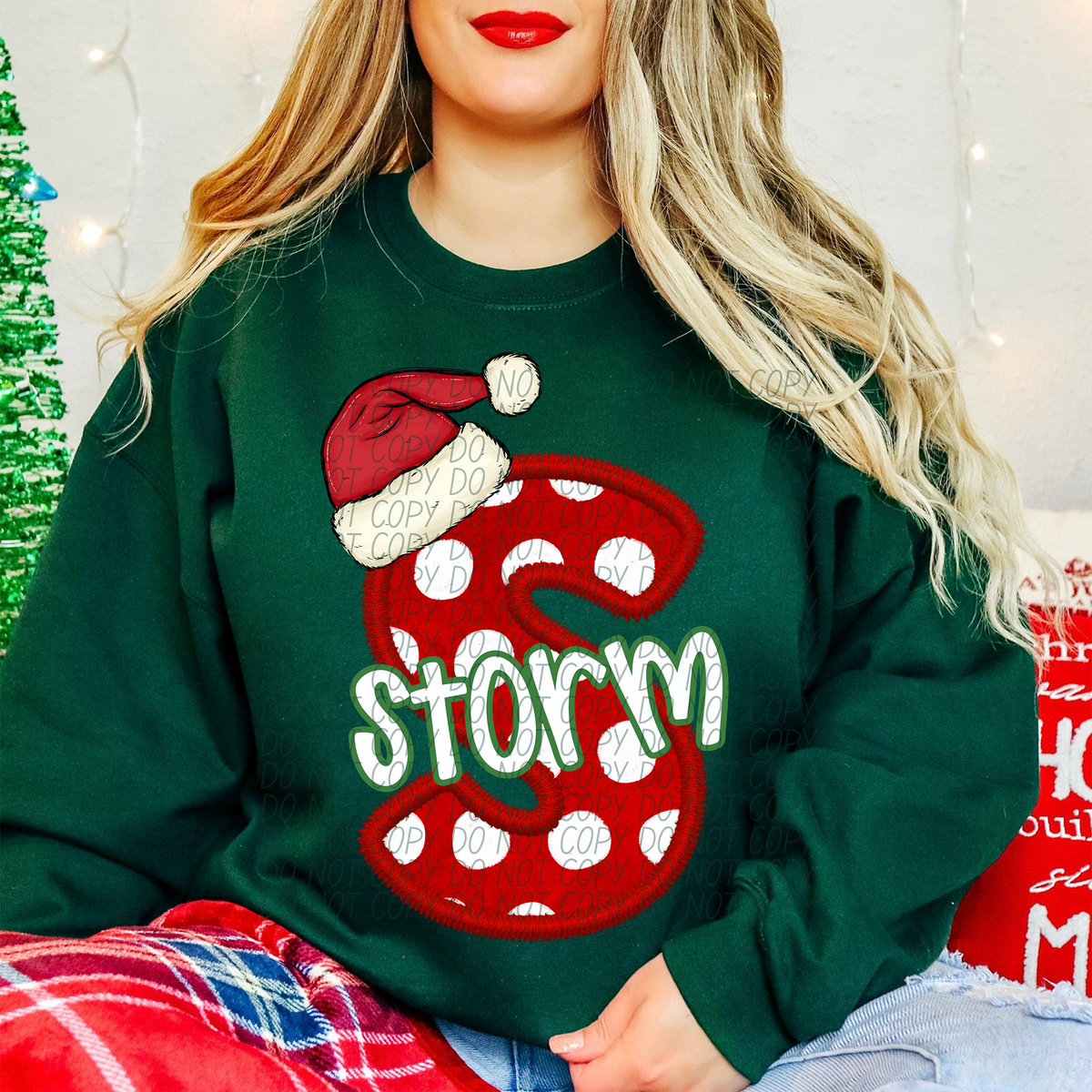 S Storm Christmas Faux Embroidery (CITY) 66372 DTF transfer
