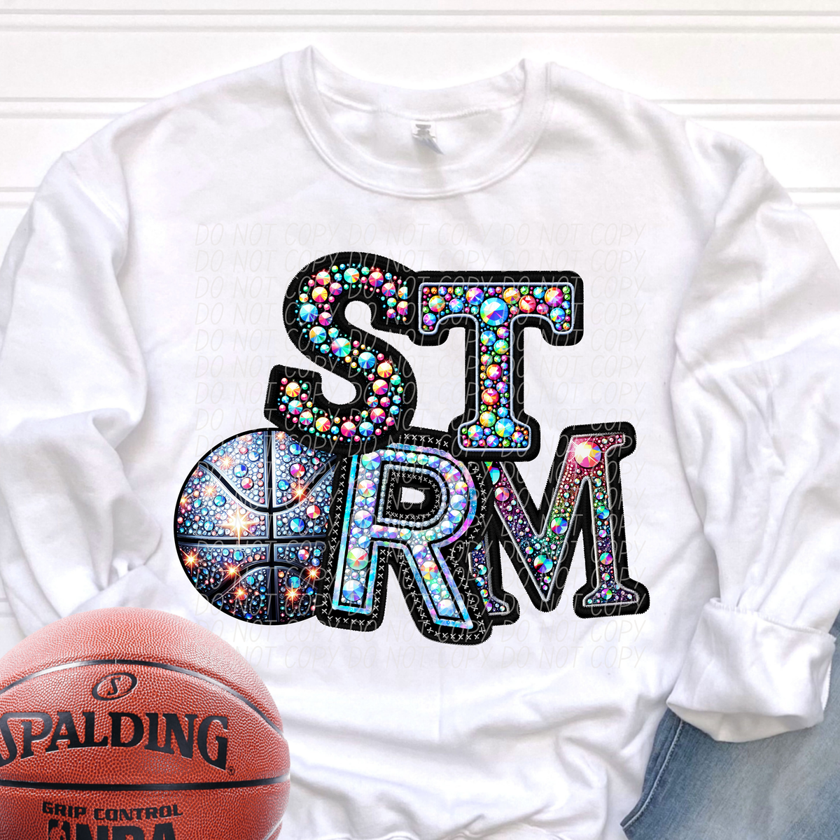 Storm Basketball Rhinestone (CITY) 66665 DTF transfer