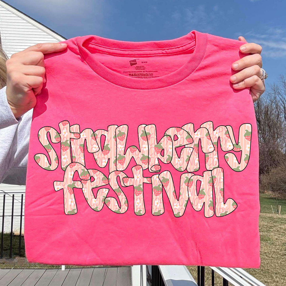 Strawberry festival pink font (City) DTF Transfer