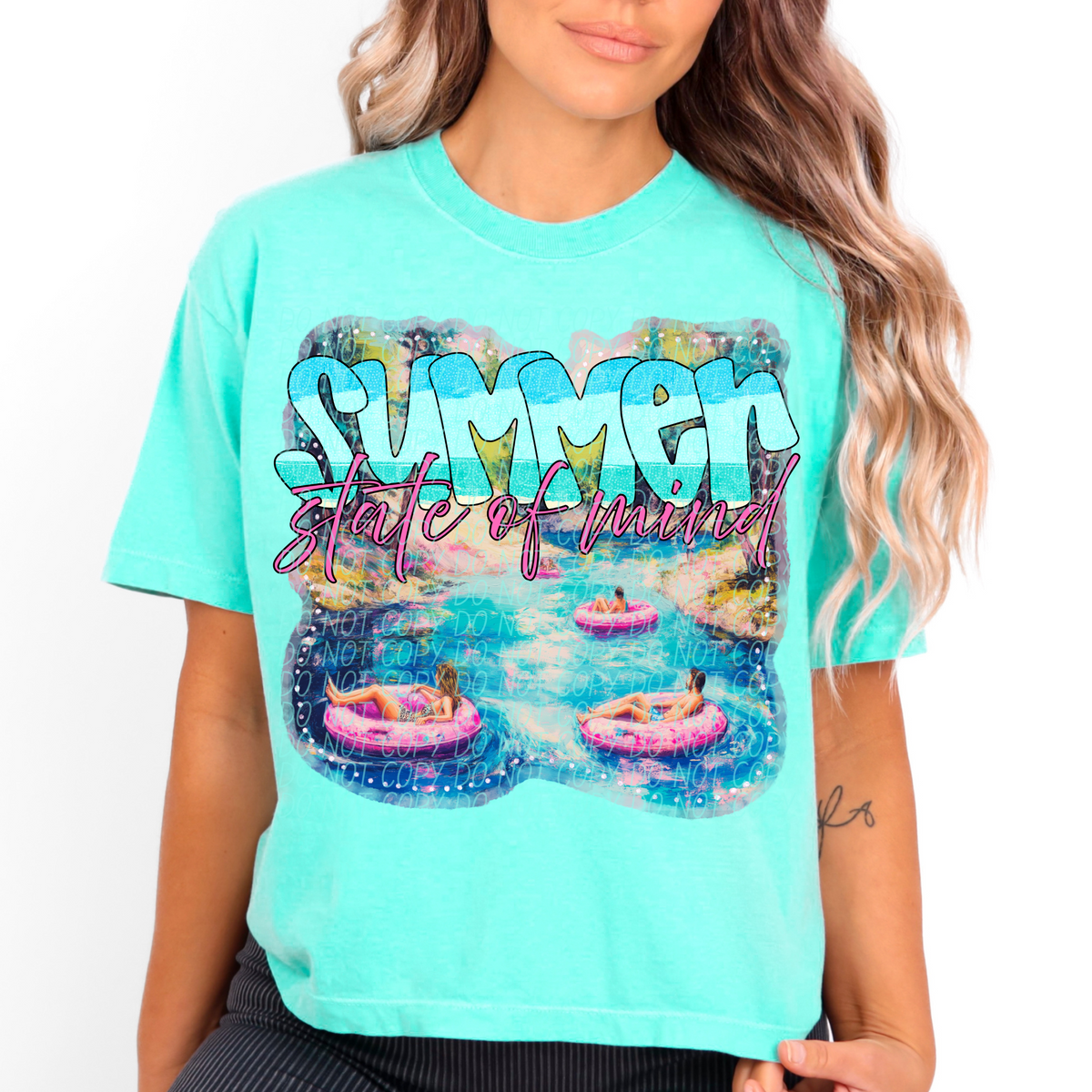 Summer state of mind Floaties and River (CITY) DTF transfer