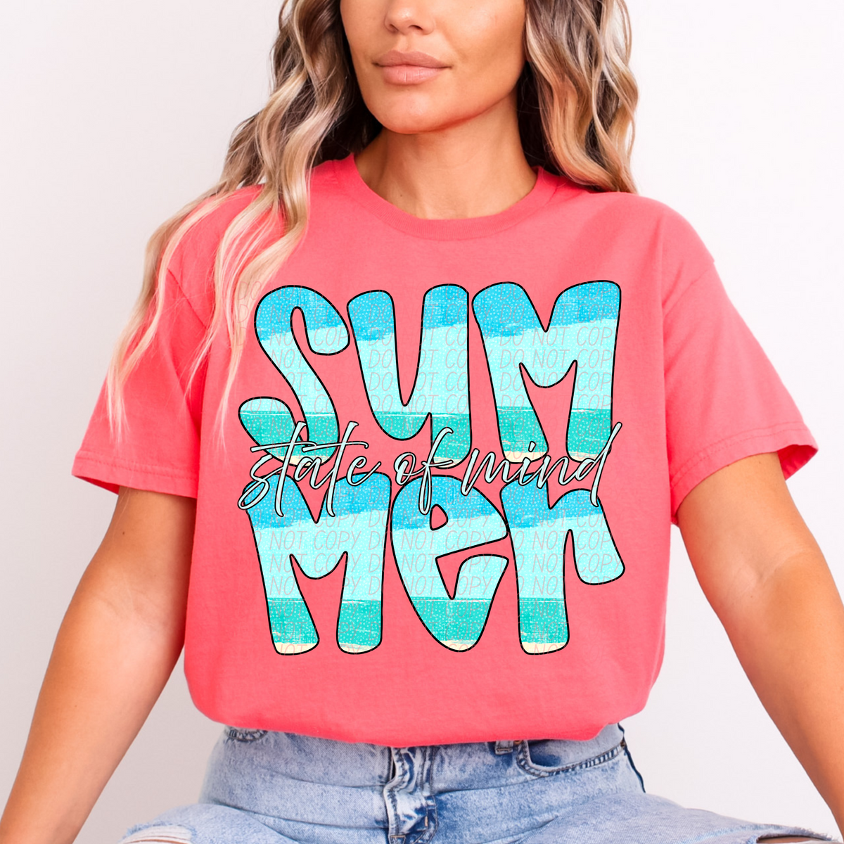 Summer State of Mind blue gradient (CITY) DTF transfer