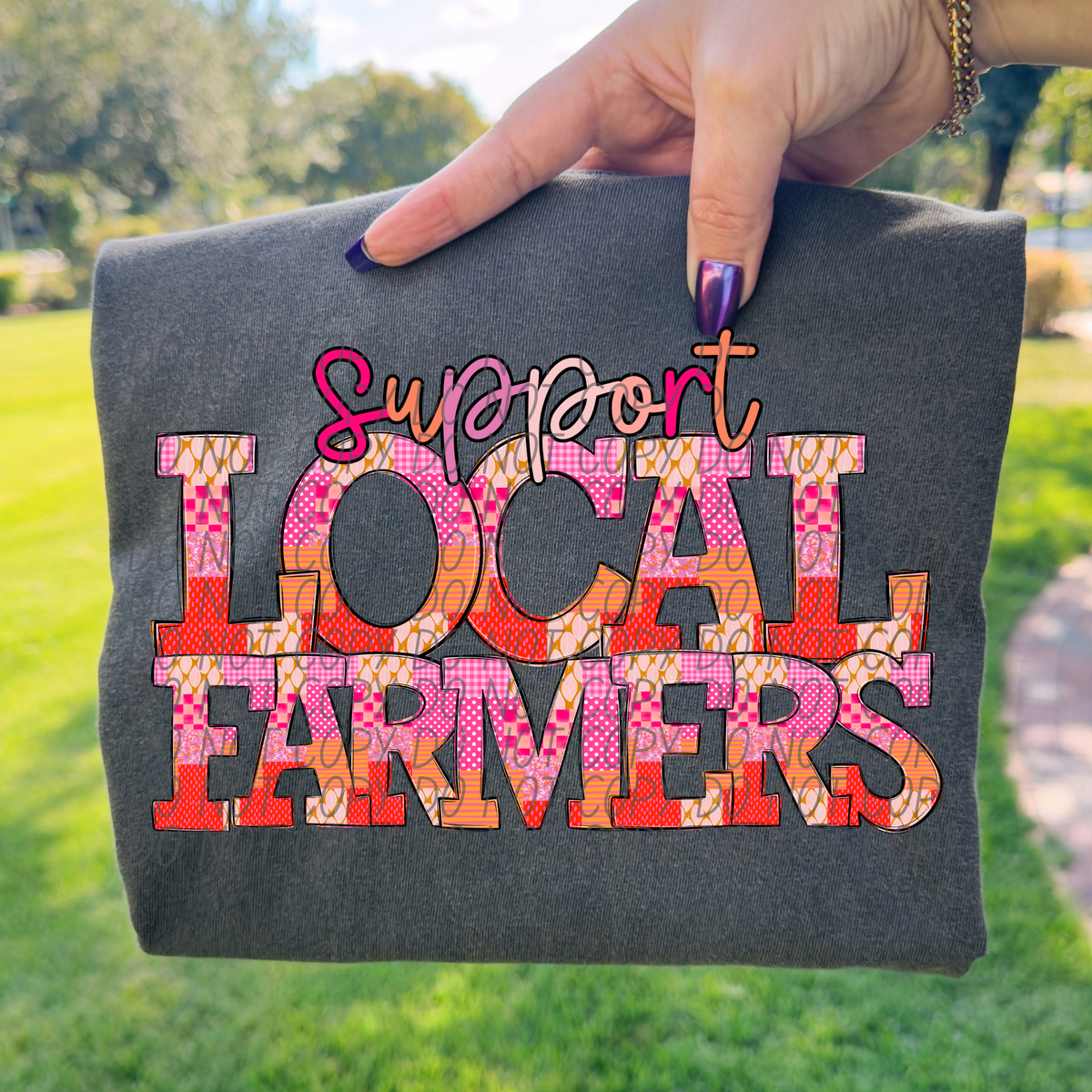Support local farmers PINK (City) DTF Transfer