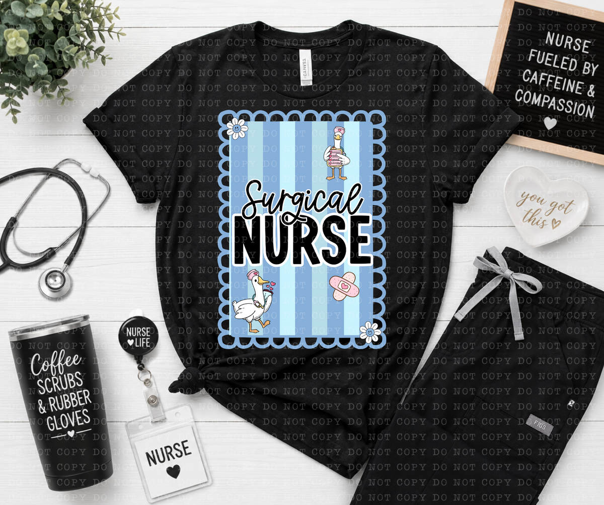 Surgical nurse BLUE goose frame (ECHT) DTF Transfer
