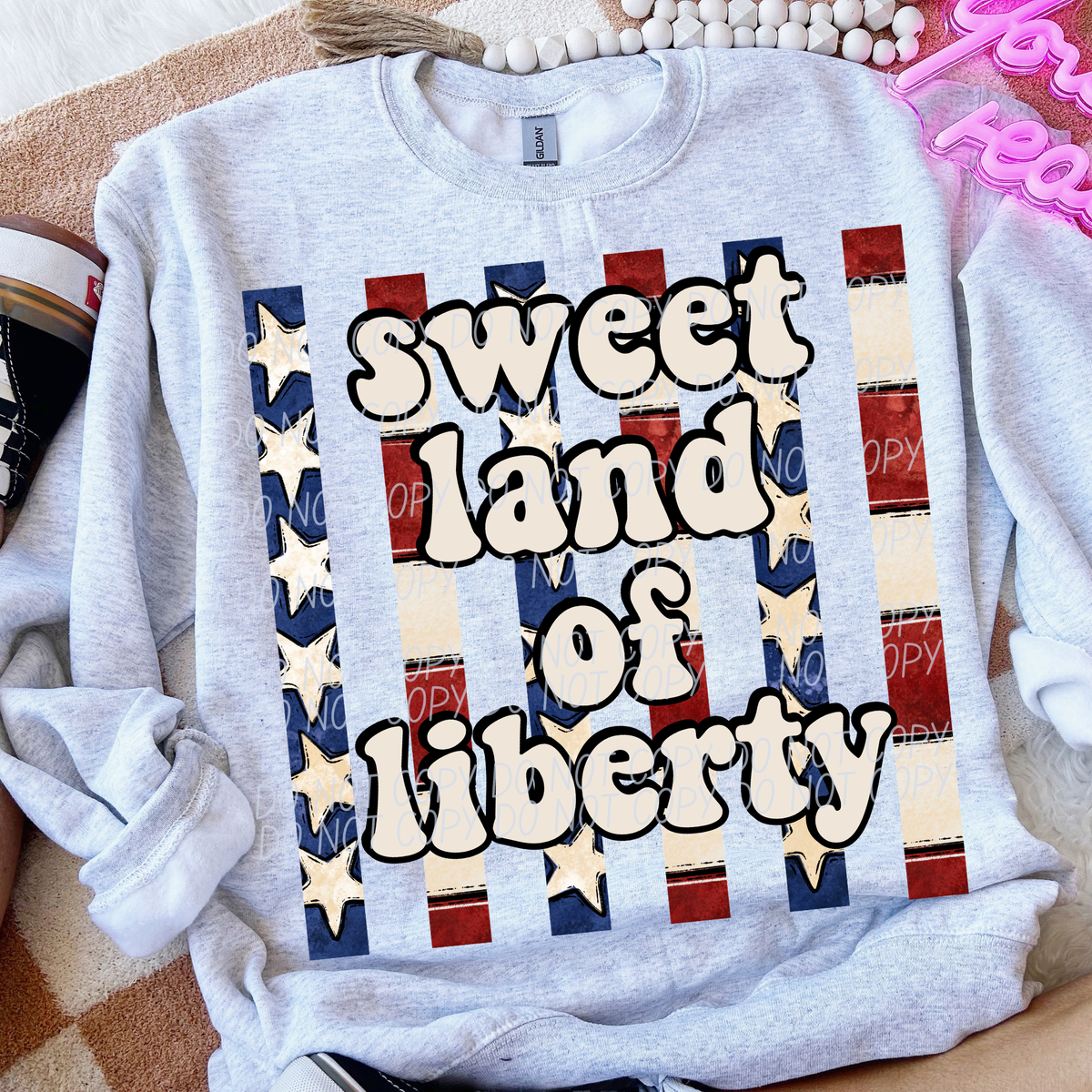 Sweet land of liberty stars and stripes (City) DTF Transfer