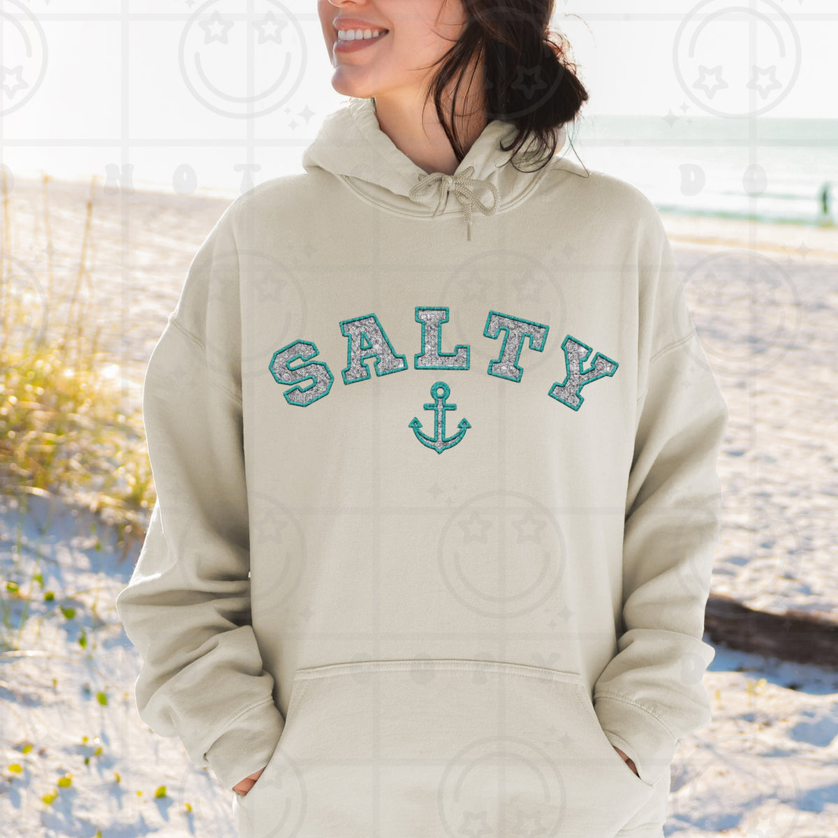 Salty Sparkle with Teal (HW) DTF transfer