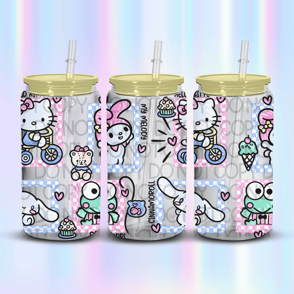 H kitty and friends collage (RRD) UV DTF WRAP
