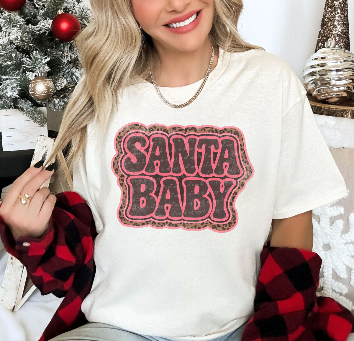Santa Baby Leopard Offset 108757 DTF transfer