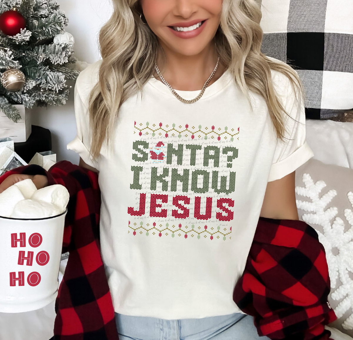 Santa I Know Jesus 46612 DTF transfer