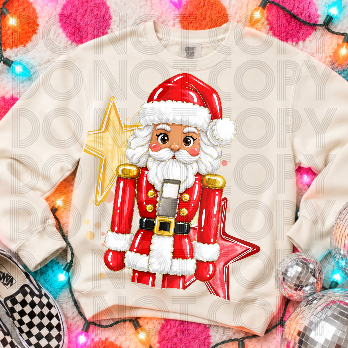 Santa (light tone) Nutcracker (Renewed) DTF Transfer