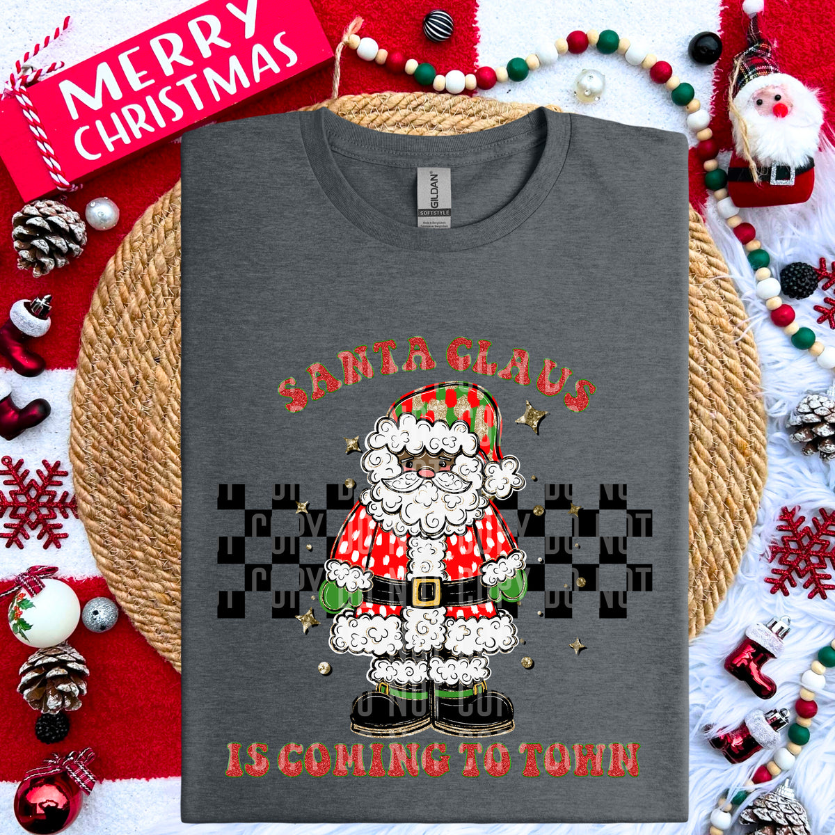 Santa Claus Is Coming To Town Dark Santa 69207 DTF transfer