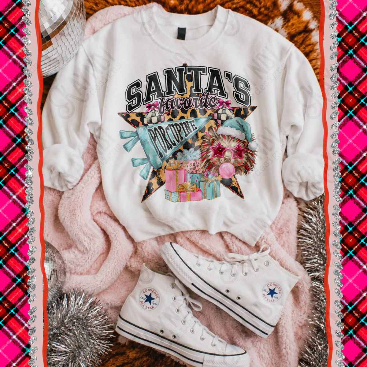 Santa's favorite Porcupine (Kayndi) DTF Transfer