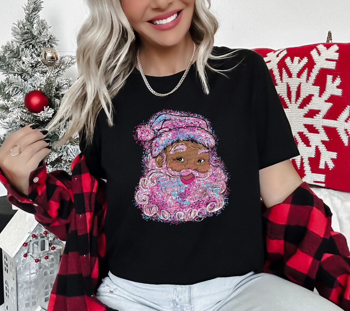 Santa Sequin Pink 42627 DTF transfer