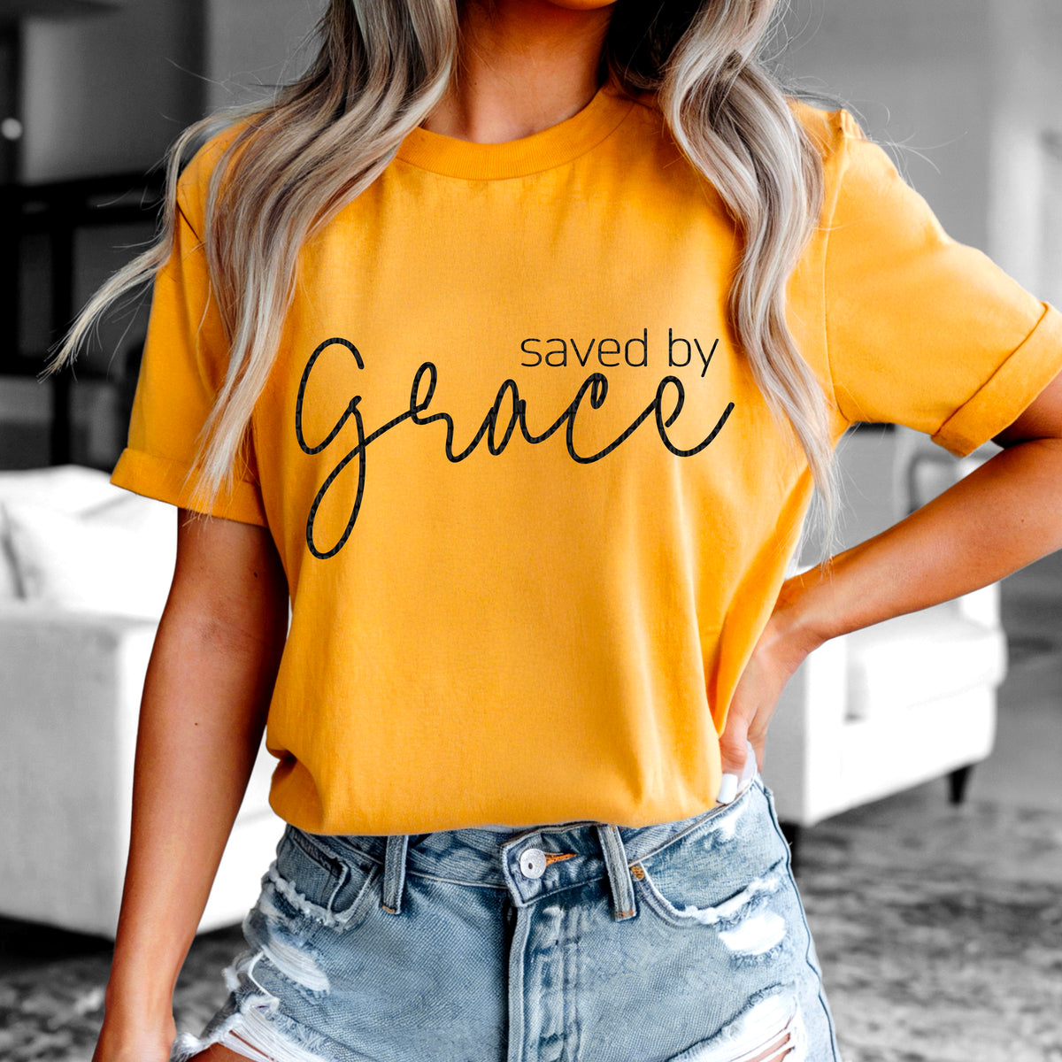 Saved by Grace BLACK (SDD) DTF transfer