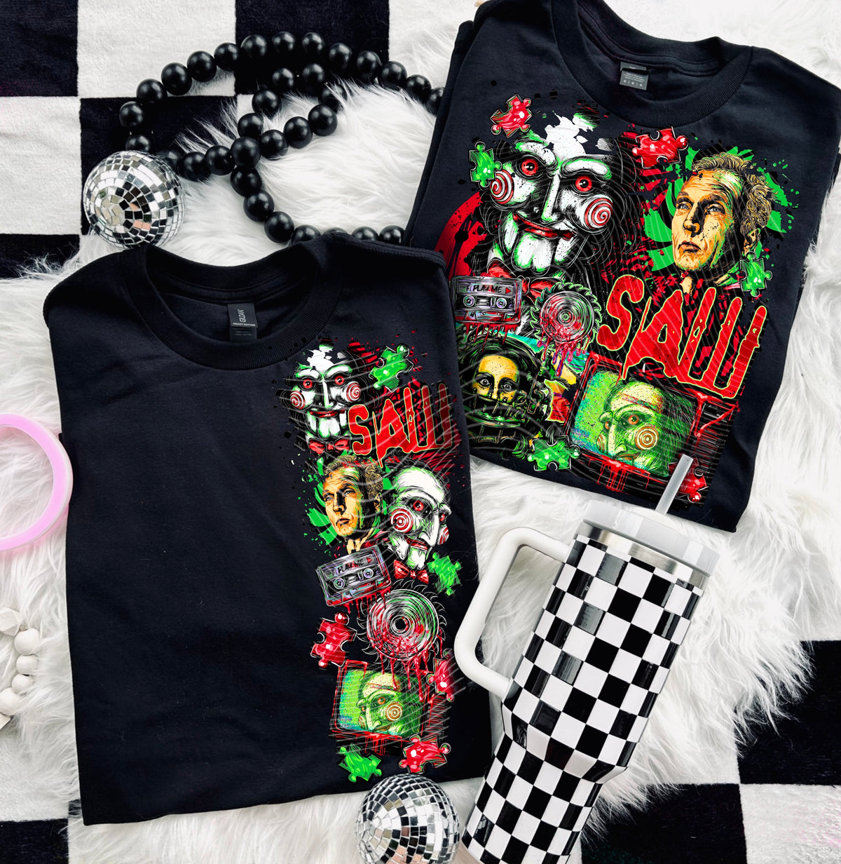 Saw red and green VERTICAL ONLY (AG) DTF Transfer