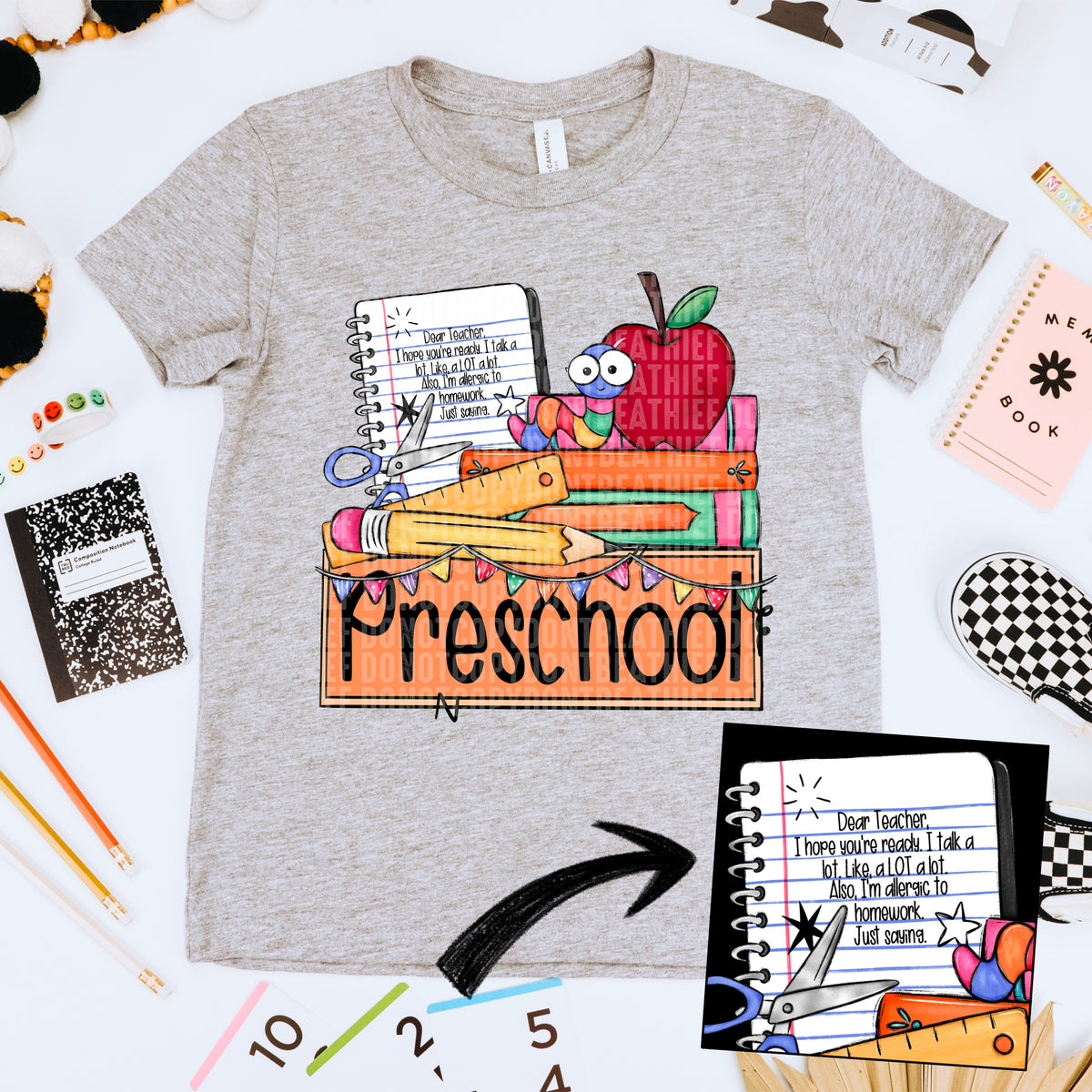 Preschool school supplies (SDD) DTF transfer