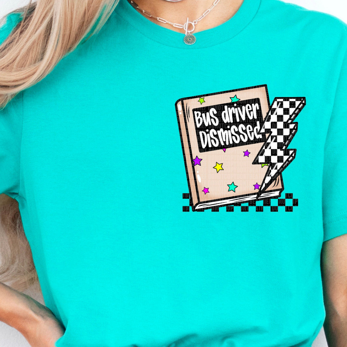 Bus Driver Dismissed Checkered Book (FRONT ONLY) SDD DTF transfer