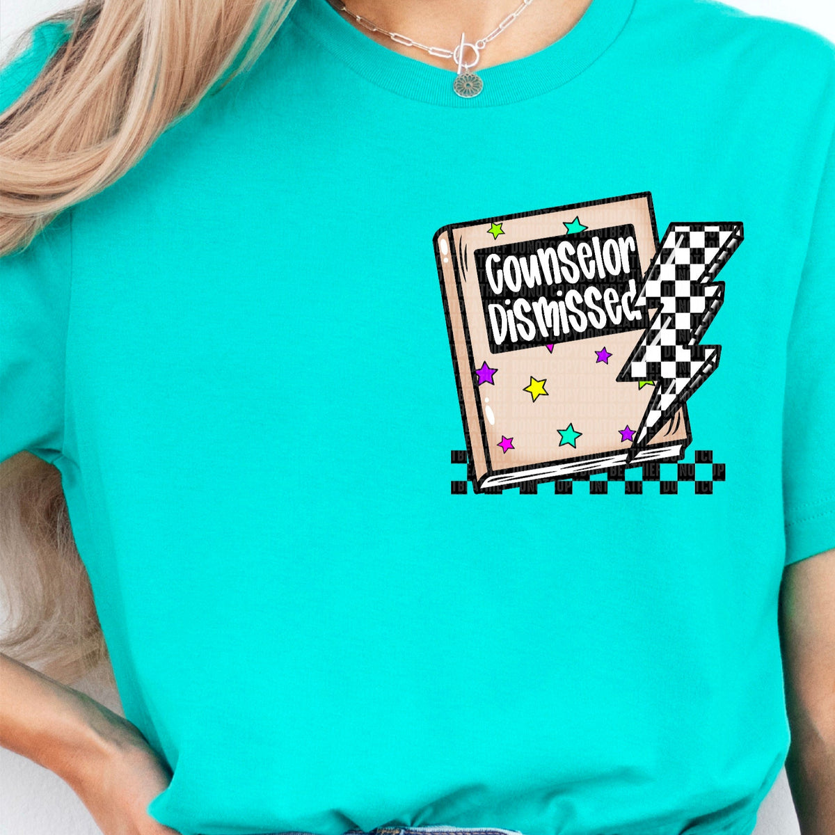 Counselor Dismissed Checkered Book (FRONT ONLY) SDD DTF transfer