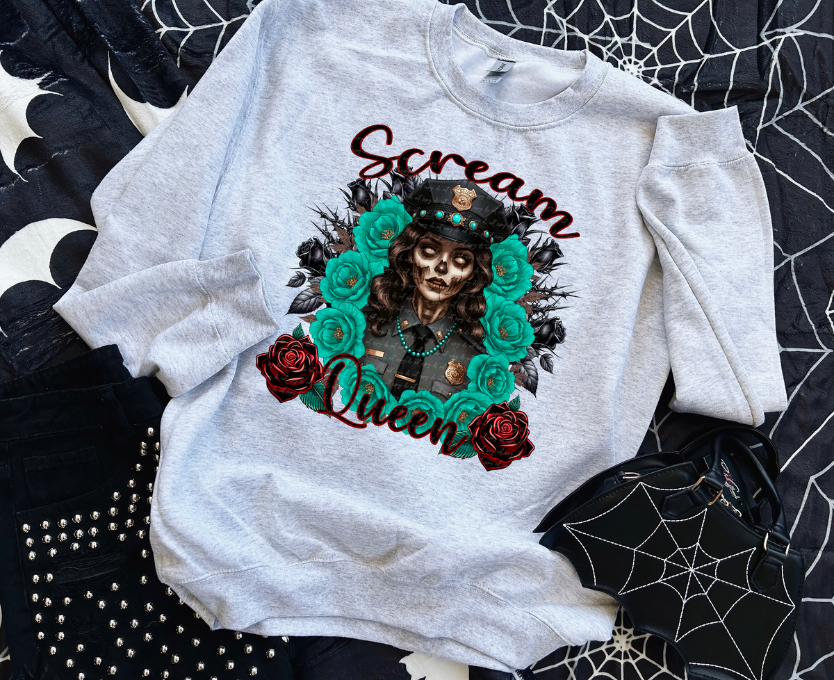 Scream Queen Zombie Cop 111330 DTF transfer