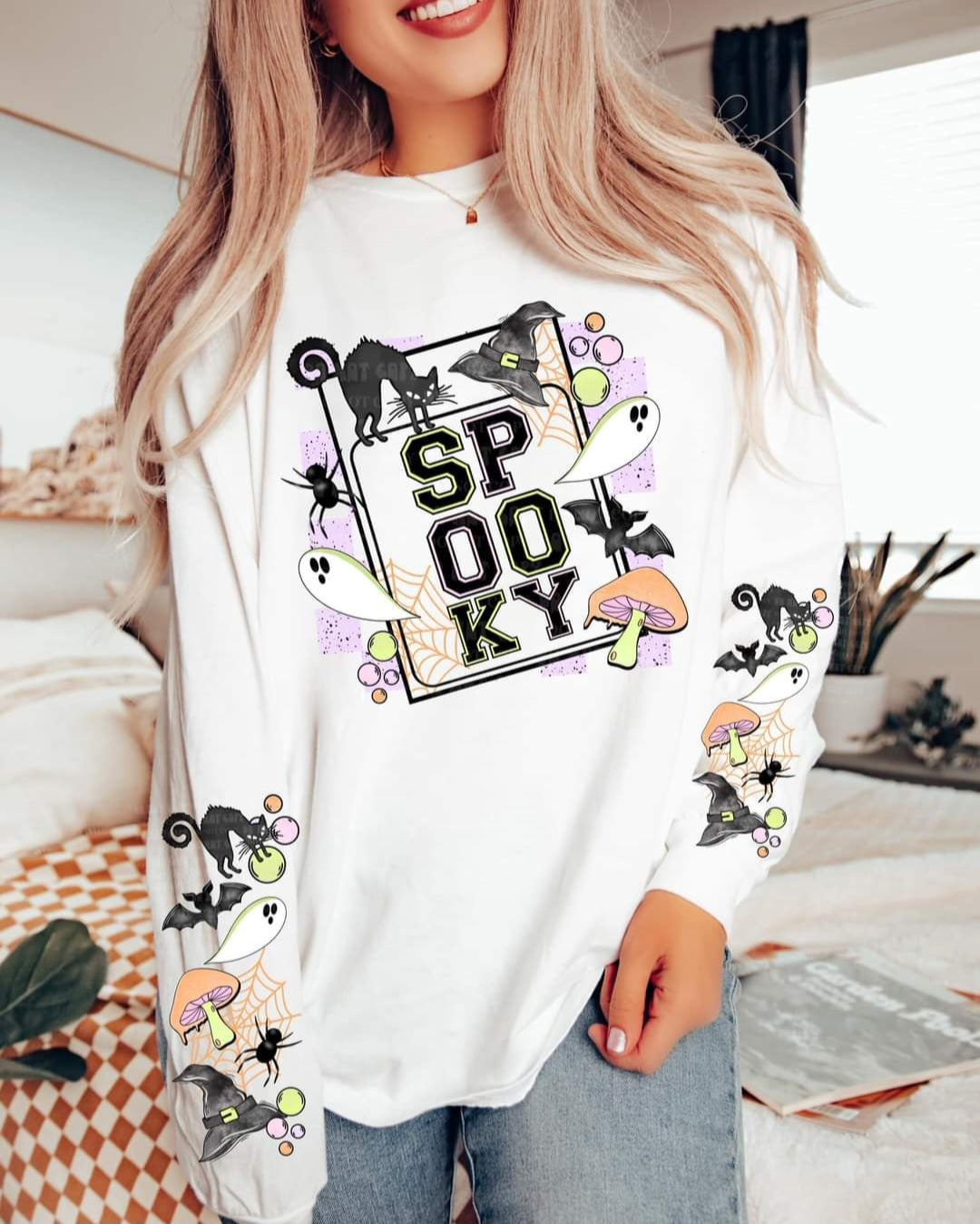 Spooky rectangle (cerras) sleeve NOT included DTF TRANSFER