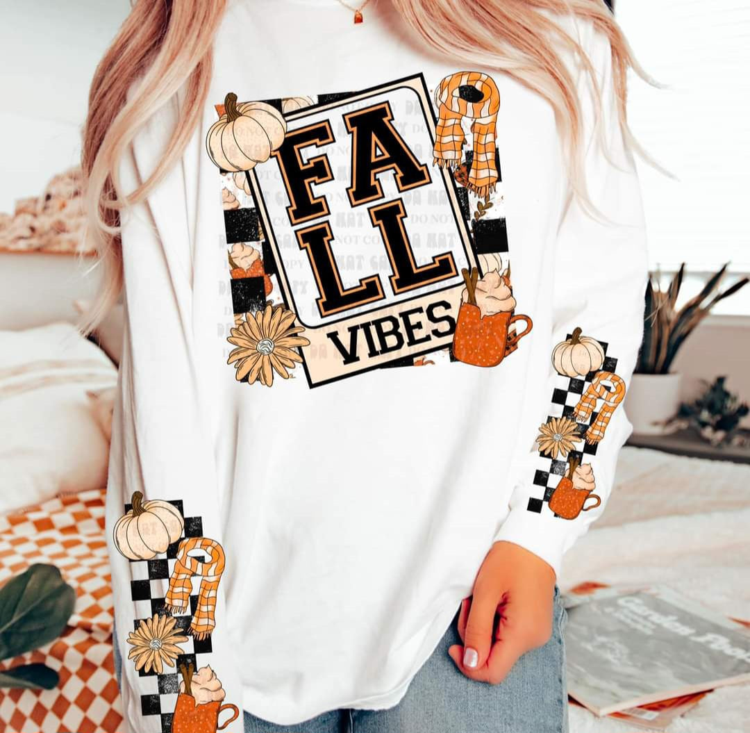 Fall vibes rectangle (cerras) sleeve NOT included DTF TRANSFER