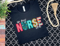 In my nurse era white font DTF transfer