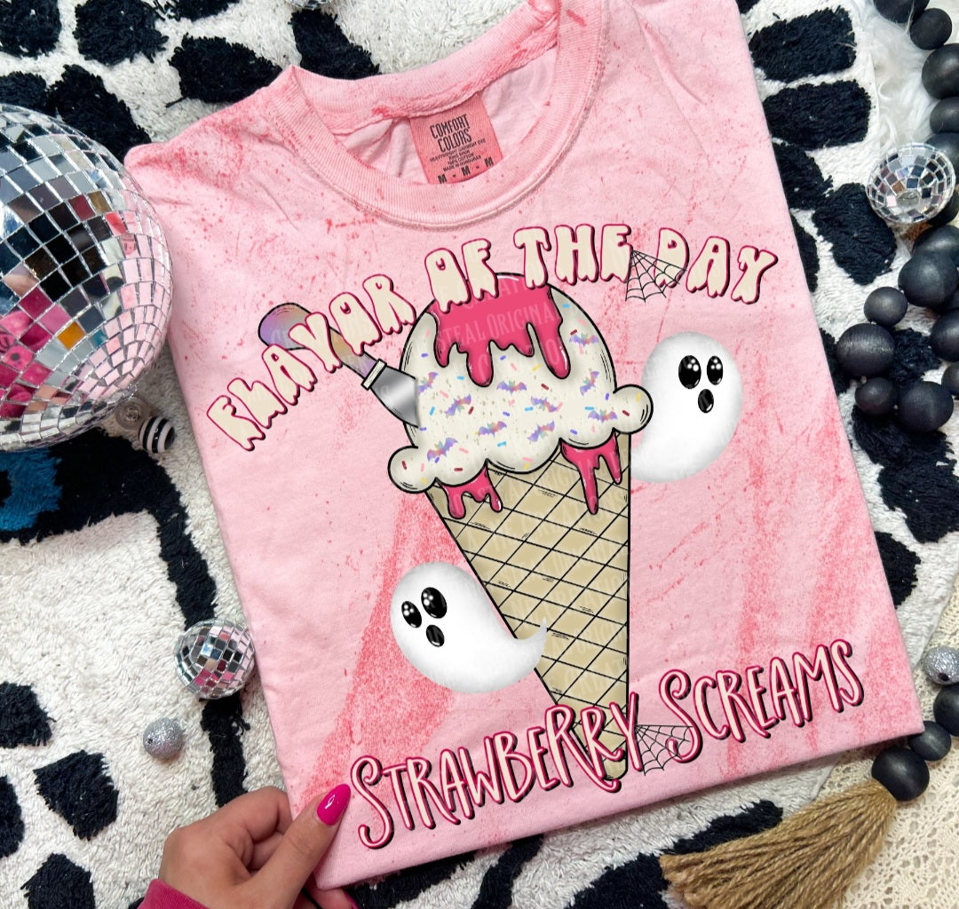 Flavor of the day strawberry screams  (LANE) 45138 DTF transfer