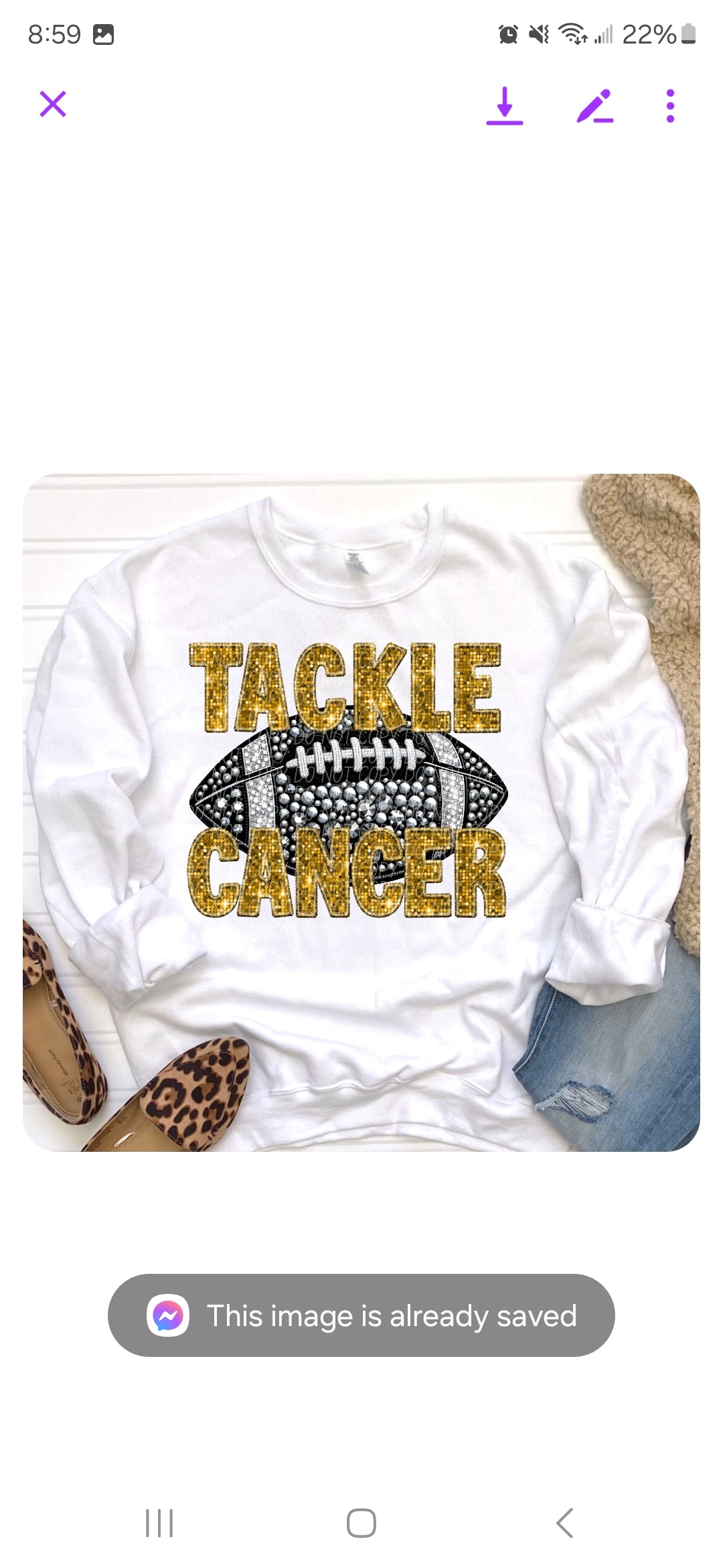 Tackle cancer YELLOW CITY DTF transfer