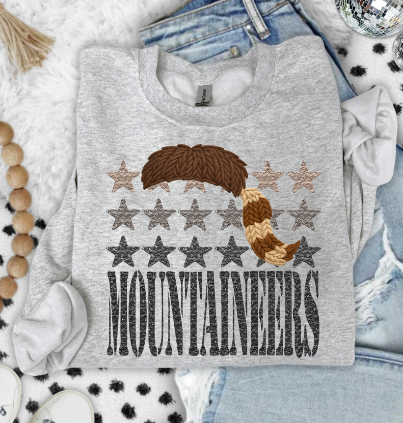 Mountaineers Yarn Mascot (S&G) DTF transfer