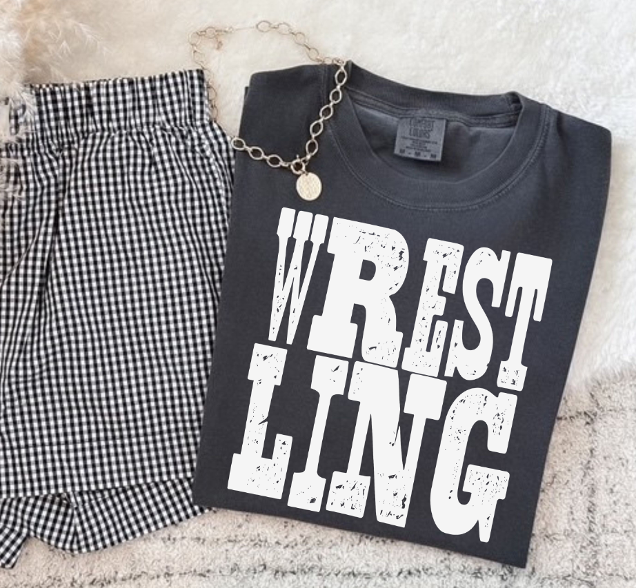 Wrestling white grunge (S&G) DTF Transfer
