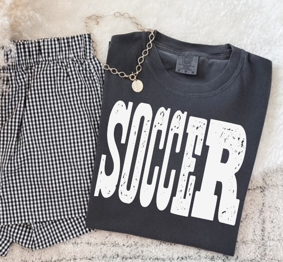 Soccer white grunge (S&G) DTF Transfer