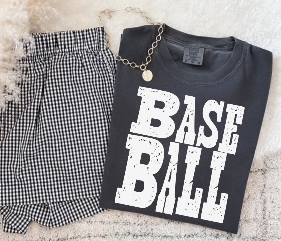 Baseball white grunge (S&G) DTF Transfer