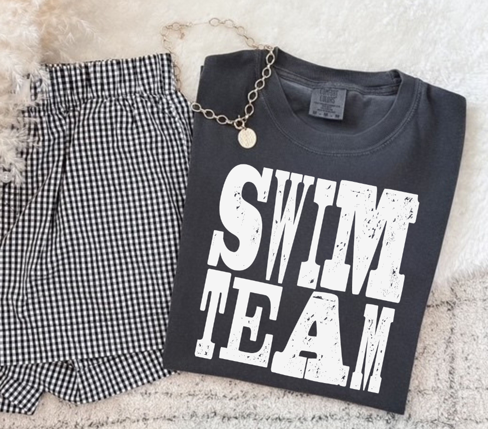 Swim team white grunge (S&G) DTF Transfer