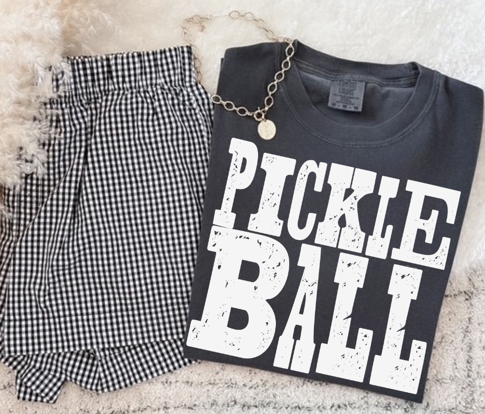 Pickleball white grunge (S&G) DTF Transfer