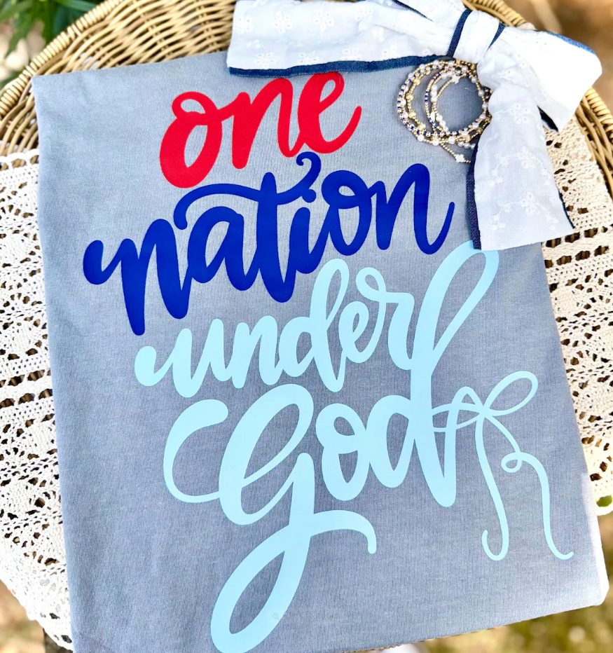 One nation under god red and blue Sunday Special DTF transfer