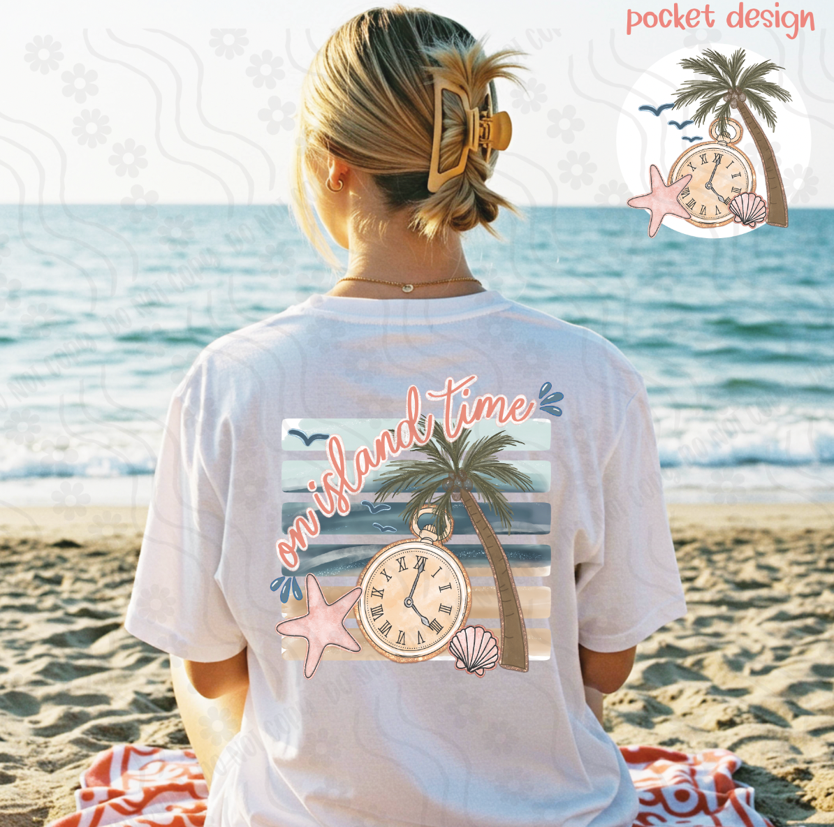 On island time (BACK ONLY) (Dyed) DTF Transfer