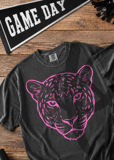 Lets go leopards (FRONT ONLY)- pink (Parker) DTF Transfer