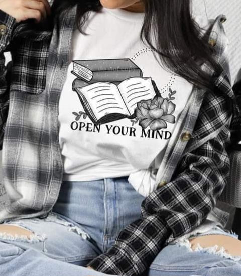 Open your mind grey books DTF Transfer