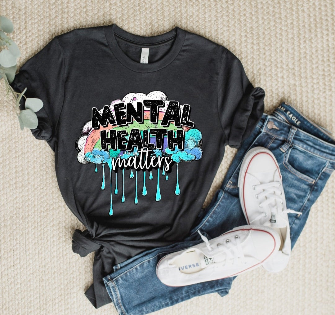 Mental health matters rainbow with clouds 2710 DTF TRANSFER