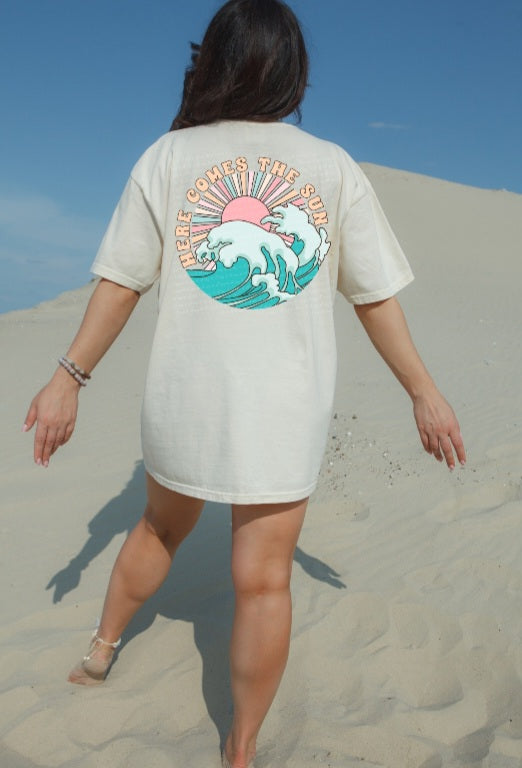 Here Comes the sun beach waves  22696 DTF transfer