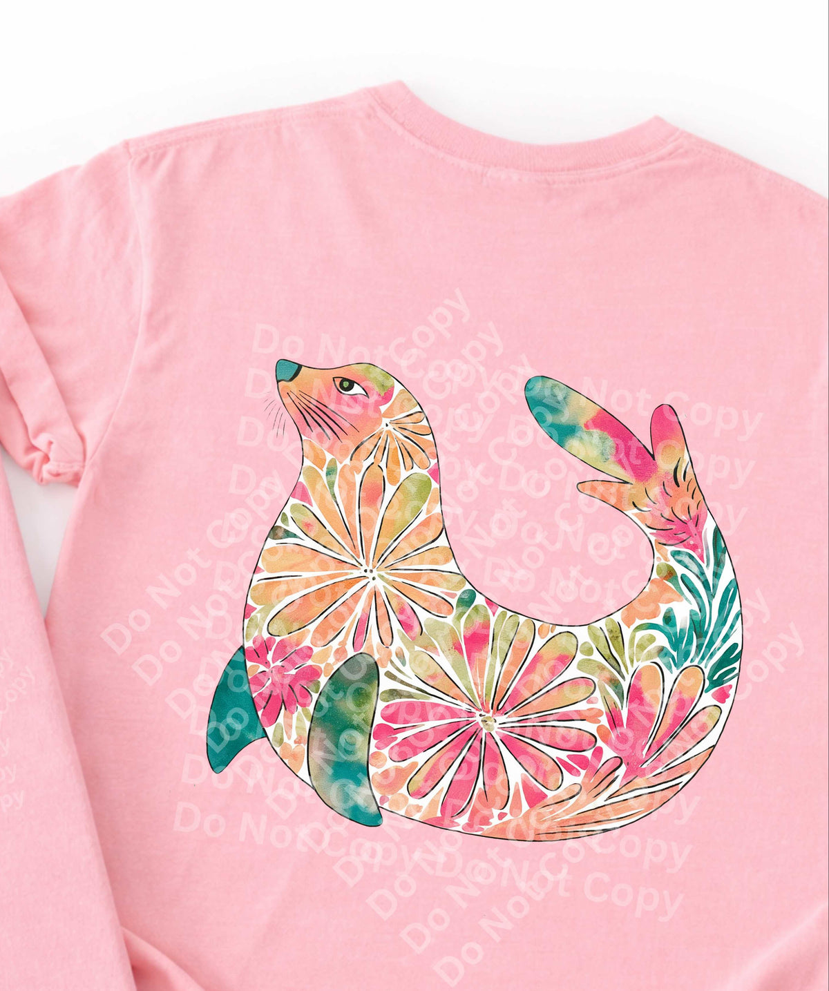 Floral sea lion (Irene) DTF Transfer