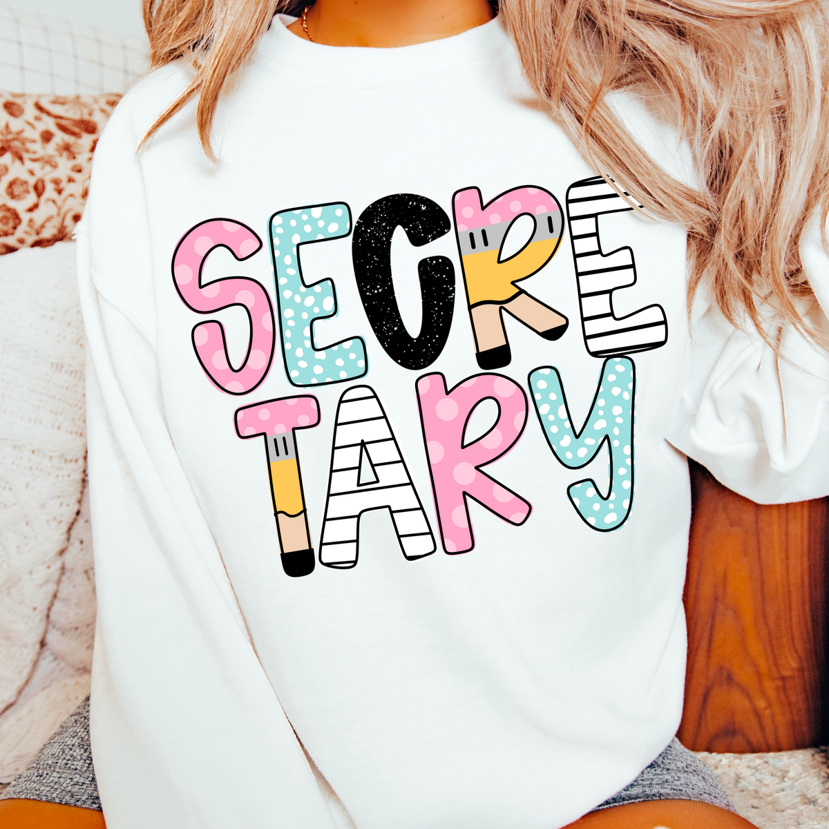 Secretary pencil/paper font (CMD) 102065 DTF transfer