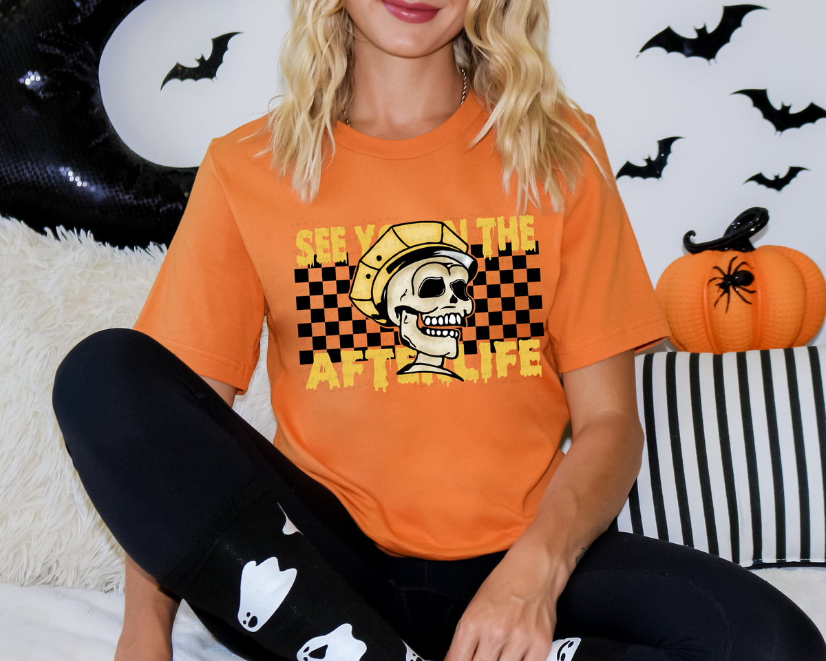 See You In The Afterlife Checkered Background Skellie 114599 DTF transfer