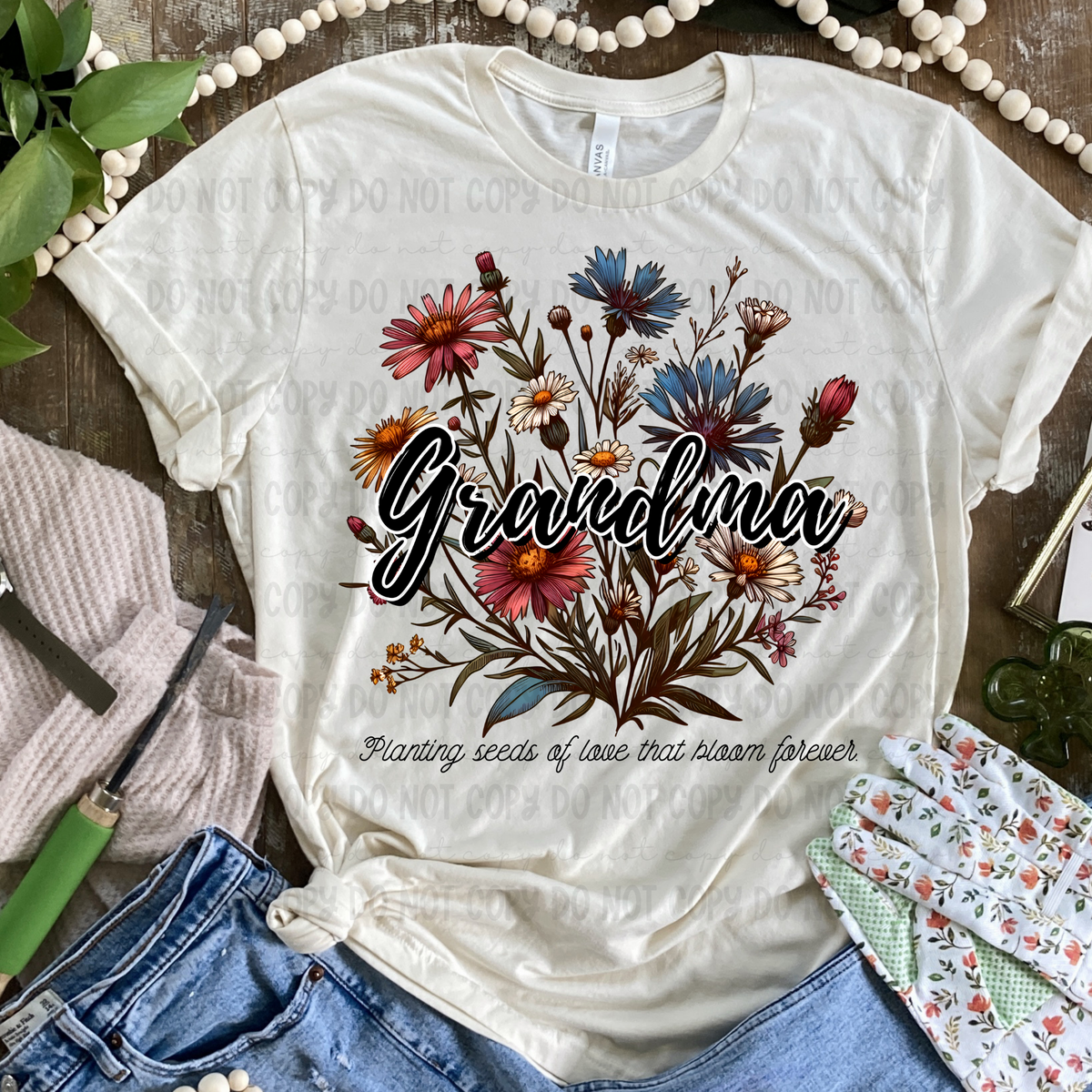 Planting seeds of love that bloom forever Grandma (Revel) DTF transfer